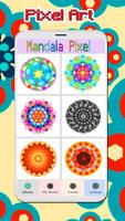 Mandala Pixel Art. Coloring by number. Affiche