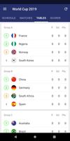برنامه‌نما Women’s World Cup Live Score App 2019 عکس از صفحه