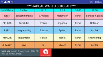 برنامه‌نما Jadual Sekolah عکس از صفحه