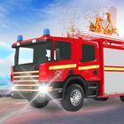 Тушить пожар пожарной машиной иконка