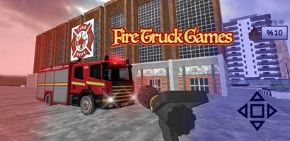 Put out the fire with a fire truck โปสเตอร์