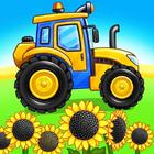 Tractor, car: kids farm games icon