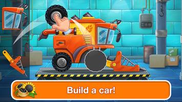 Tractor, car: kids farm games پوسٹر