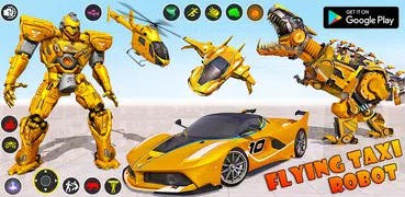 Flying Taxi Robot Transform 3D