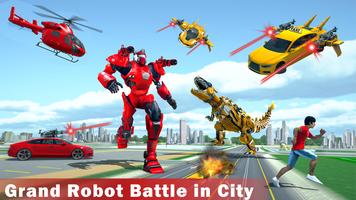 Flying Taxi Robot Transform 3D الملصق