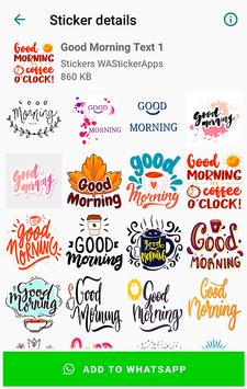 Good Morning Stickers for WhatsApp - WAStickerApps poster