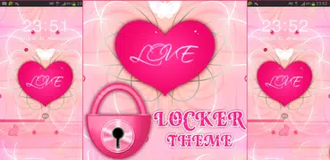 Pink Heart Theme GO Locker