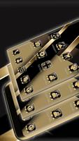 Gold black metallic texture theme poster