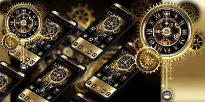 Gold Black Mechanical Watch Theme capture d'écran 3