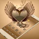 Gold Flying Wing Heart Theme APK