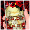 Gold Skull Red Rose Theme