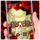 Gold Skull Red Rose Theme APK
