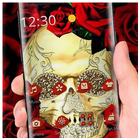 Gold Skull Red Rose Theme icon