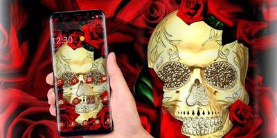 Gold Skull Red Rose Theme screenshot 3