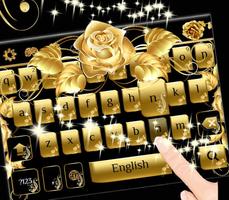 Gold rose Keyboard Theme penulis hantaran