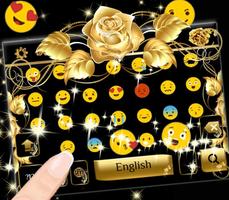 Gold rose Keyboard Theme syot layar 1