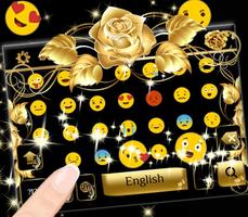 Gold rose Keyboard Theme स्क्रीनशॉट 1