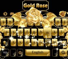 Gold rose Keyboard Theme syot layar 2