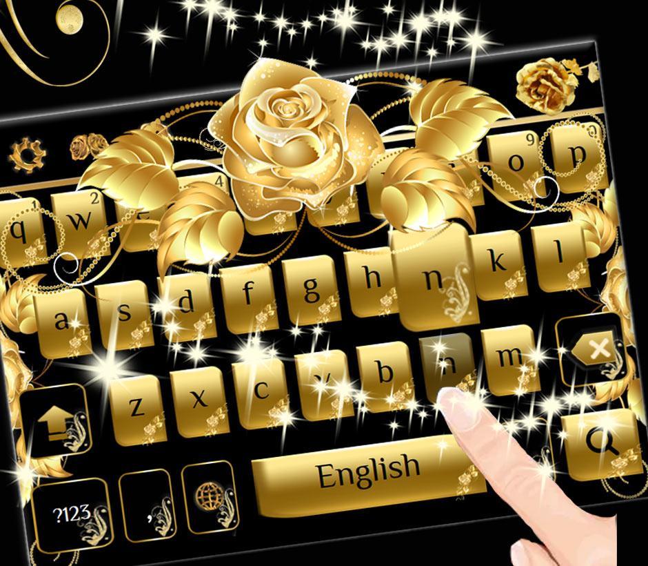 Игра проверь телефон розы. Темы розы для клавиатуры. Золотая тема для клавиатуры.