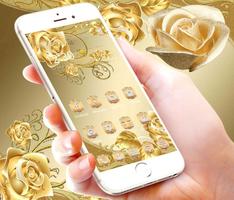 برنامه‌نما Gold Rose Theme luxury gold عکس از صفحه