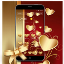 Thème de luxe coeur or rouge APK