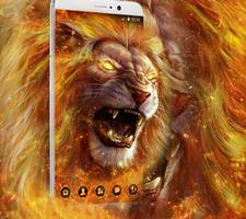 Gold Vivid Blustering Lion Theme poster