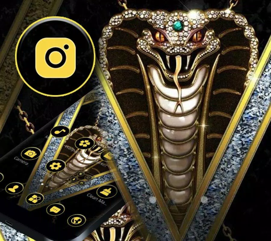 semestre Humilde Conclusión Golden Glitter Diamond Cobra Theme APK for Android Download