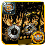 Golden hands clock theme icon