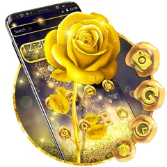 Luxury gold rose theme APK download