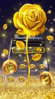 Luksusowy złoty motyw róży plakat