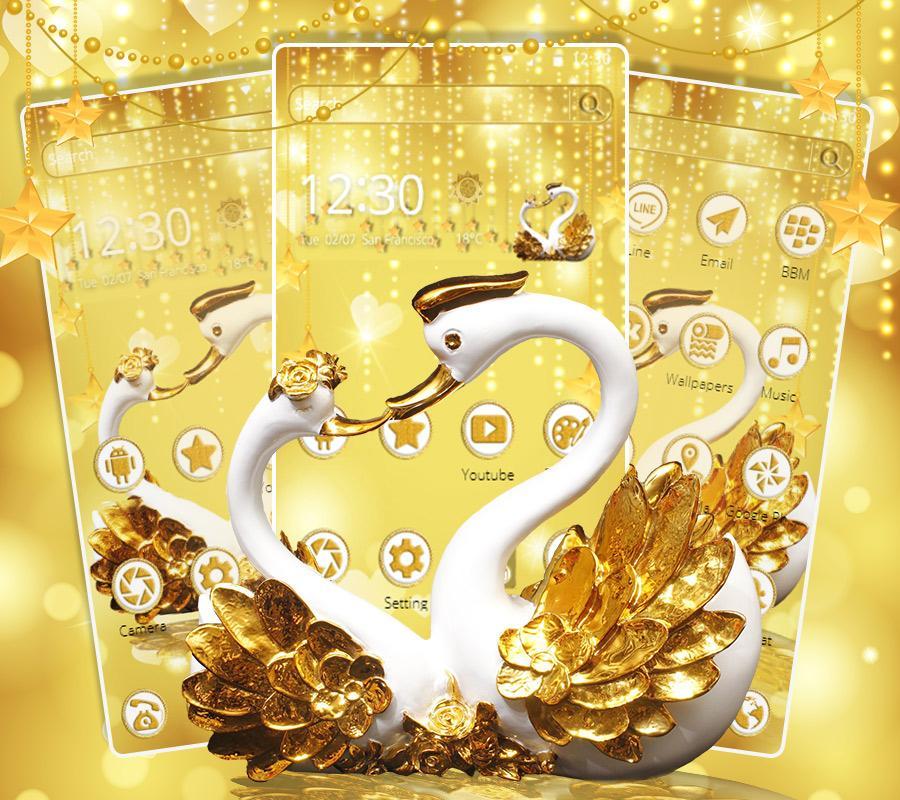 Golden White Swan Theme For Android Apk Download - swan code roblox youtube