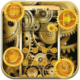 Golden gearwheel theme icono