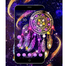 Golden Neon Purple Glitter Dreamcatcher Theme APK