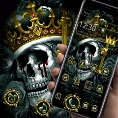 Скачать Golden Royal Skull Theme APK