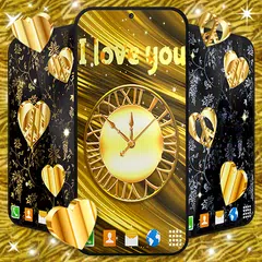 download Gold Hearts 4K Wallpaper APK