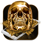 Shiny golden skull theme icon