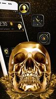Shiny golden skull theme poster