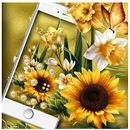 Thème Papillon Tournesol Doré APK