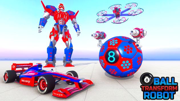 8 Ball Robot Car Transform: Formula Car Robot Game 海报