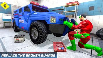 Superhero Police Car Mechanic: Police Truck Repair تصوير الشاشة 3
