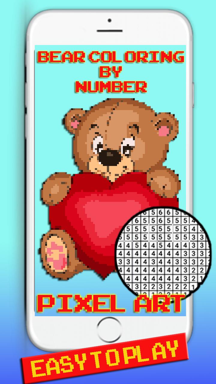 Funny Bear Pixel Art Coloring By Number For Android Apk Download - bear pixel roblox logo