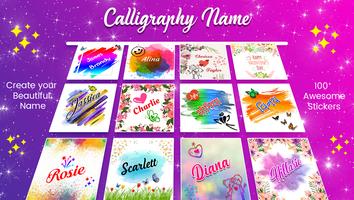 Calligraphy Fancy Font & Focus n Filter Name Art 포스터