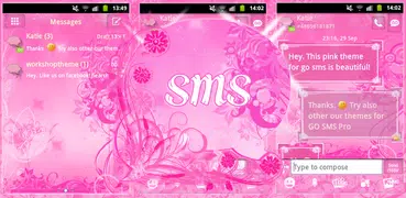 Rosa Blumen Theme GO SMS Pro