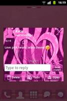 Herz-Theme Zebra Pink GO SMS Screenshot 2