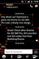 Theme Red Neon GO SMS Screenshot 1