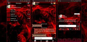 Rotes Rauch-Thema GO SMS PRO
