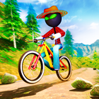 Stickman BMX Uphill Rider - Fahrradstunts Zeichen