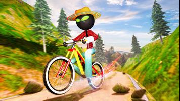 پوستر Stickman BMX Uphill Rider - Cycle Stunts