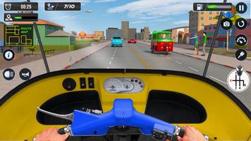 现代的 黄包车 模拟器 游戏 - Tuk Tuk Games 截图 1