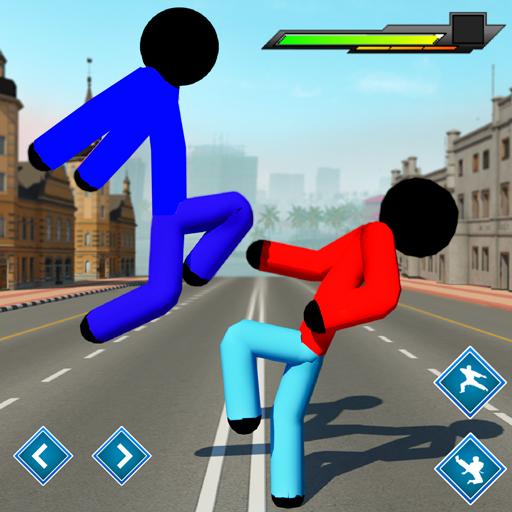 Stickman Street Fighting City Blocky Gangster